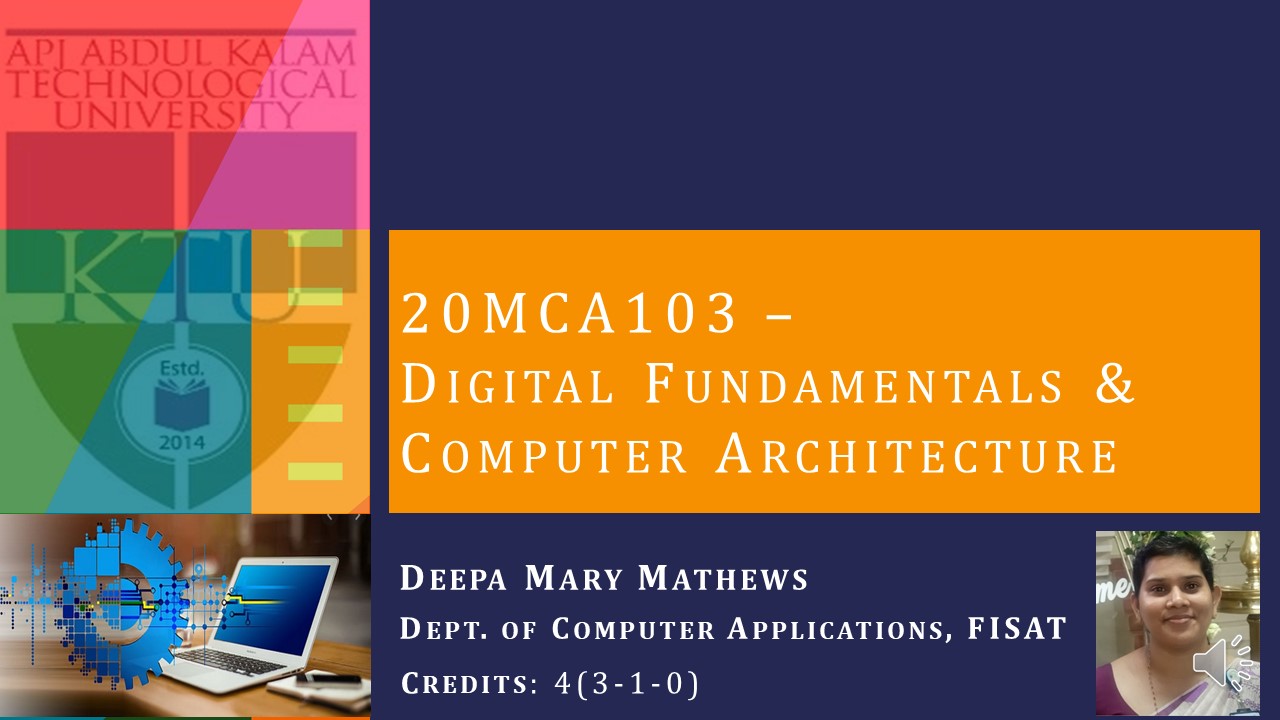 Digital Fundamentals and Computer Architecture 20MCA103